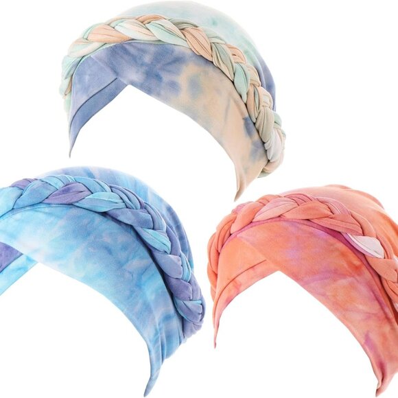 3 Pack Womens Printed Turban Hat Head Wraps Covers Chemo Cancer Beanies Cap Head